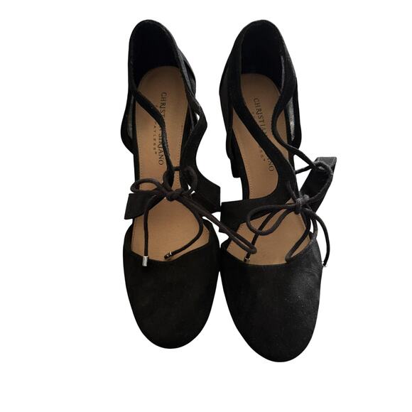 Christian Siriano Shoes Size 7.5 Suede Block Heel Lace Up Mesh Pumps Whimsigoth - Picture 1 of 9